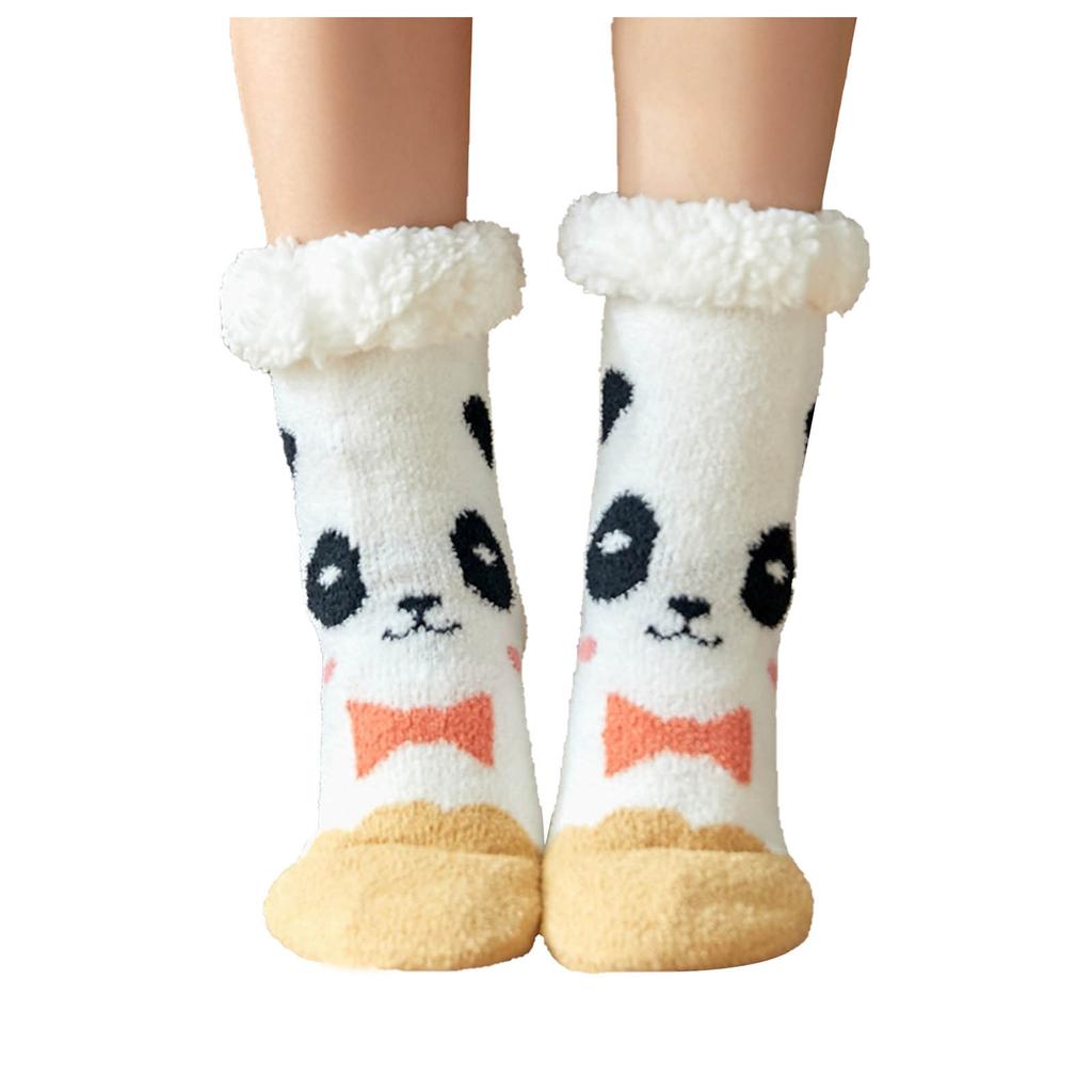 Women Print Thickened Fleece Non- Winter Carpet Socks Floor Socks Snow Socks