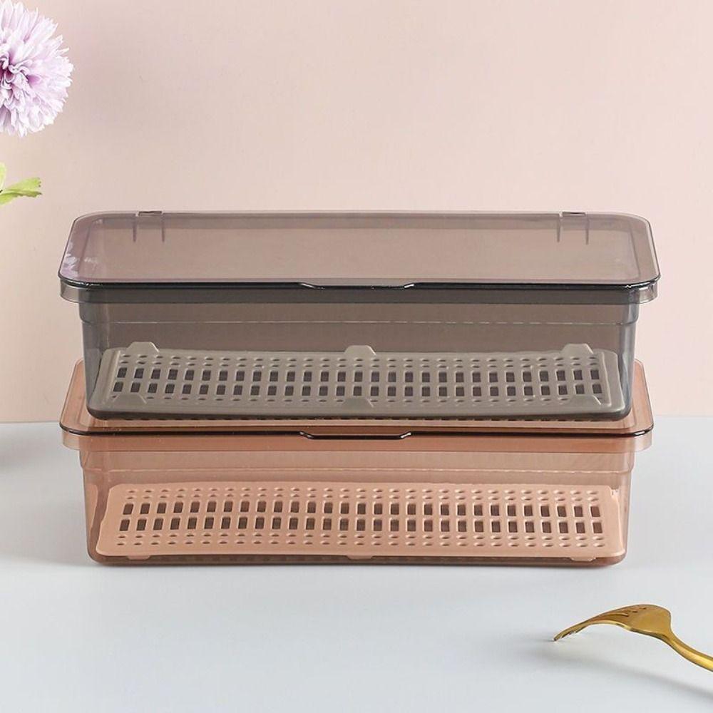 Dust-proof Makeup Storage Box Drainage Desktop Organizer Simple Utensils Storage Box  Kitchen