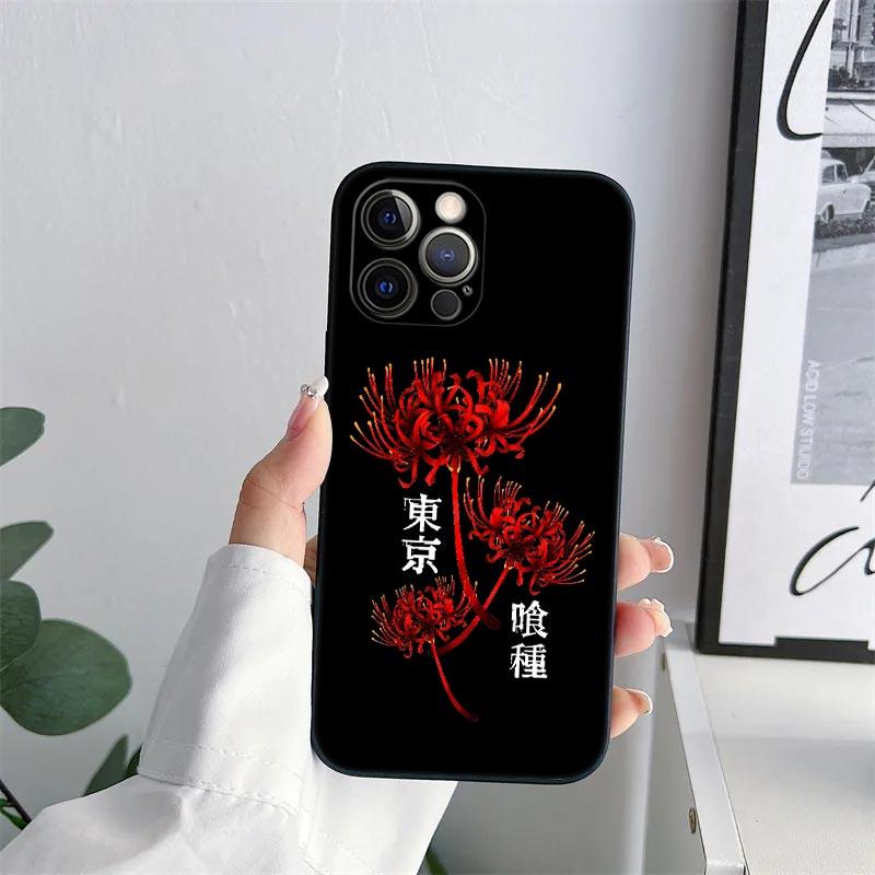 Tokyos Anime Ghouls Phone Case for iPhone 11 15 16 Pro Max Case Kens Kanekis Coque For Apple 13 Pro 14 Plus 12 Mini X Soft Cover