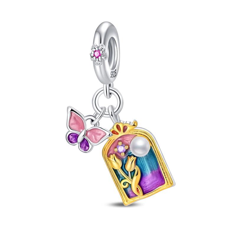 New In Luminous Color Zircon Pendant Charm Bead Fit Bracelet Necklace Keychain Women Luxury Diy Jewelry Party Festival Gift