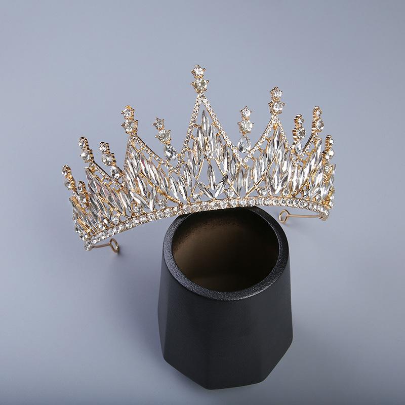 Korean Simple Silver-plated Diamond White Rhinestone Crown Independently Packaged Luxury Women's Crown Pearl Bridal Crown