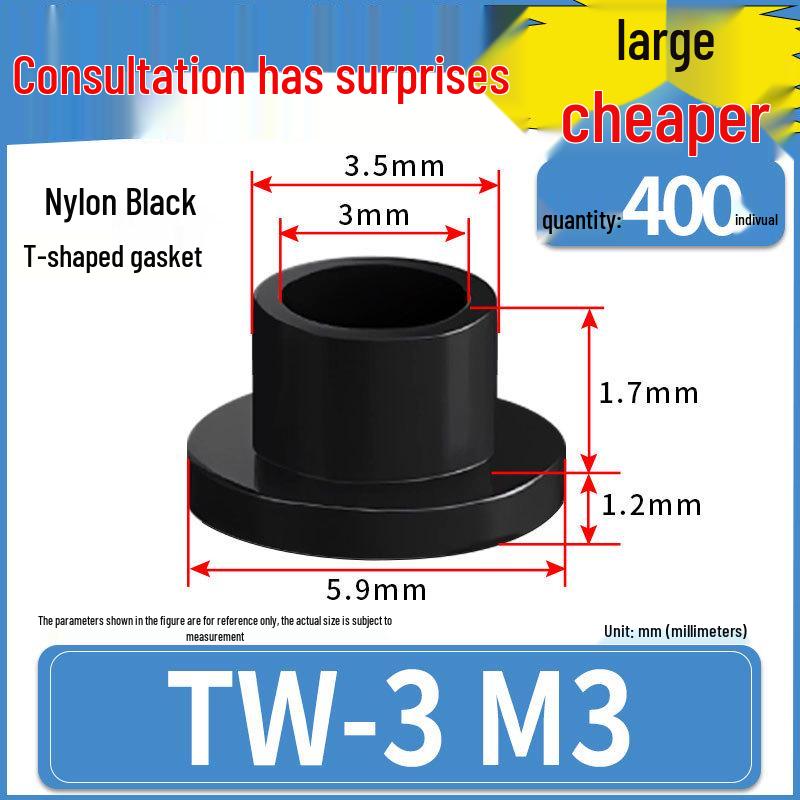 T-shaped Nylon Insulating Washer for M2-M12 Shafts