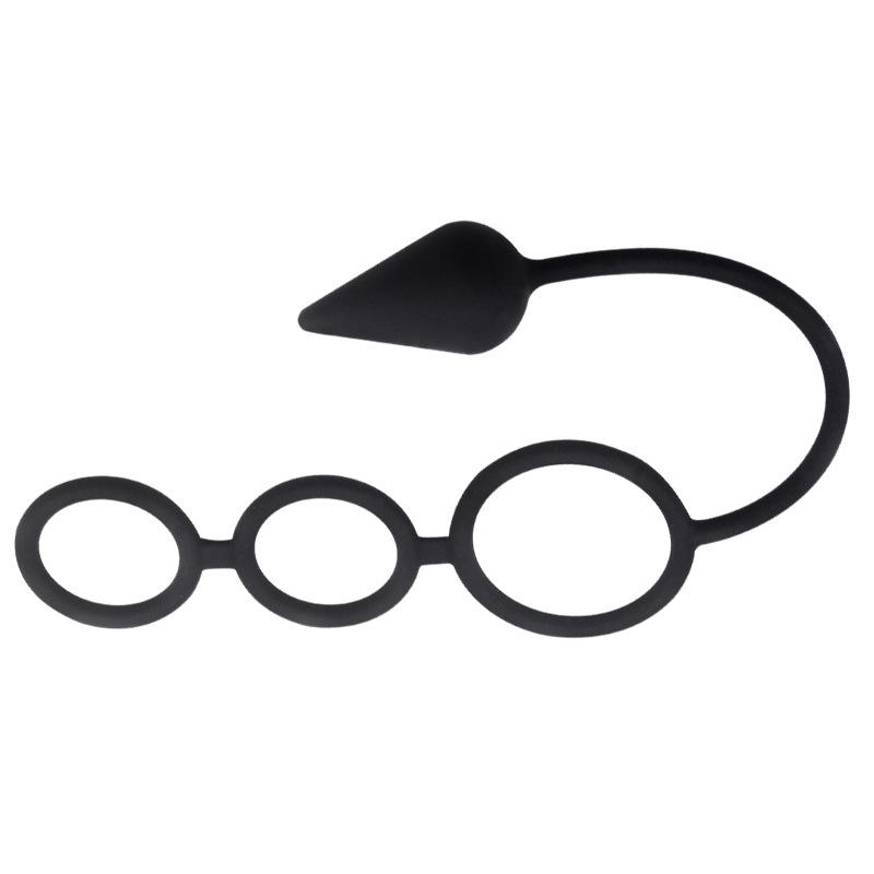 Men Three Ring Lock Anal Time Plug Delay Prostate Massager Toys Sex