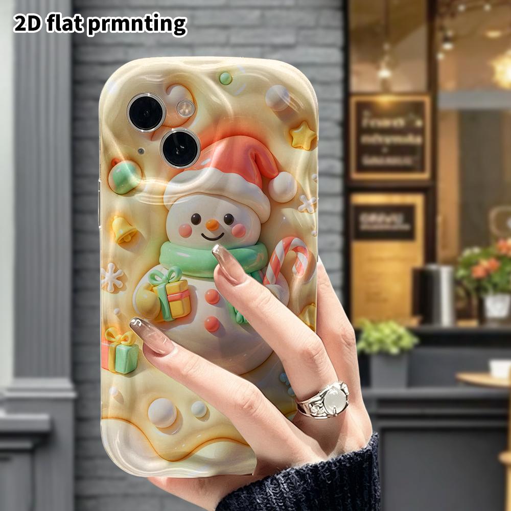 Phone Case: 2D Flat Design, Fits iPhone 18 17 16 15 14 13 Pro, Christmas Little Snowman, Perfect Holiday Gift for Christmas and Halloween