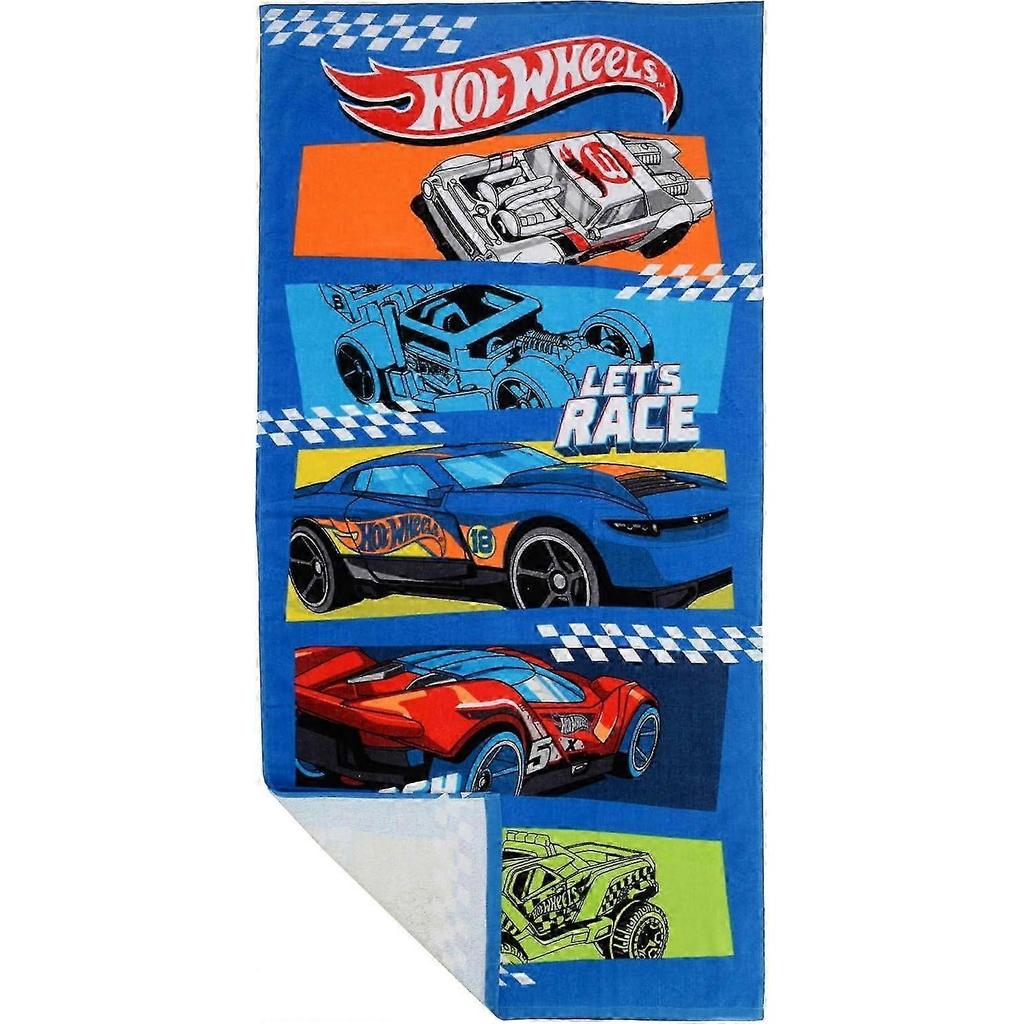 25-26 Kids Super Soft Cotton Bath/Pool/Beach Towel, 58 In X 28 In, Hot Wheels 58 In X 28 In Hot Wheels