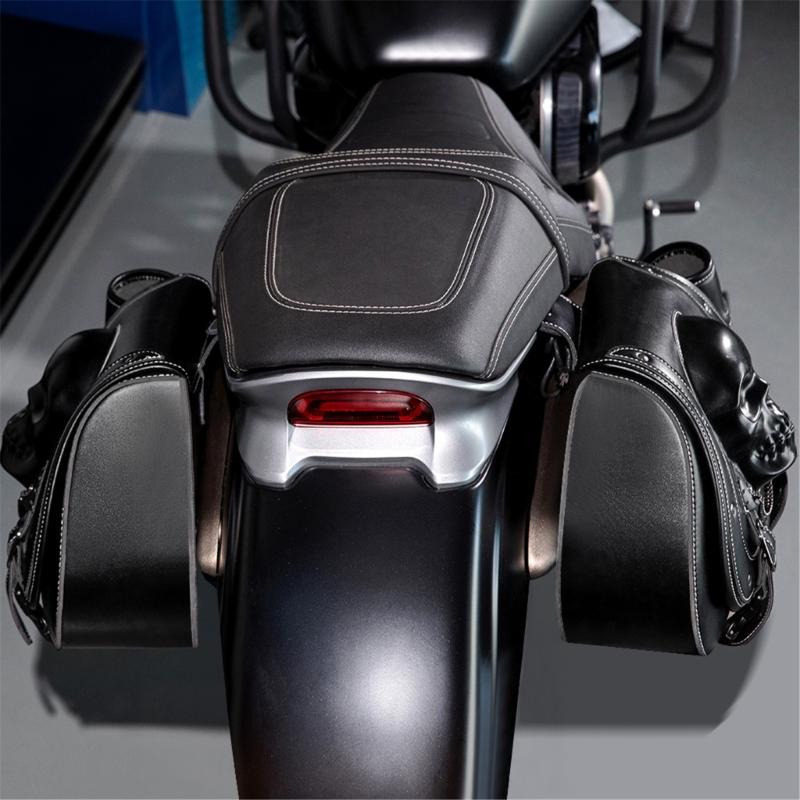 Large Capacity PU Leather Motorcycle Saddlebags Waterproof Side Bags Stylish Skull Designs Tool Storage Bag for Bike 