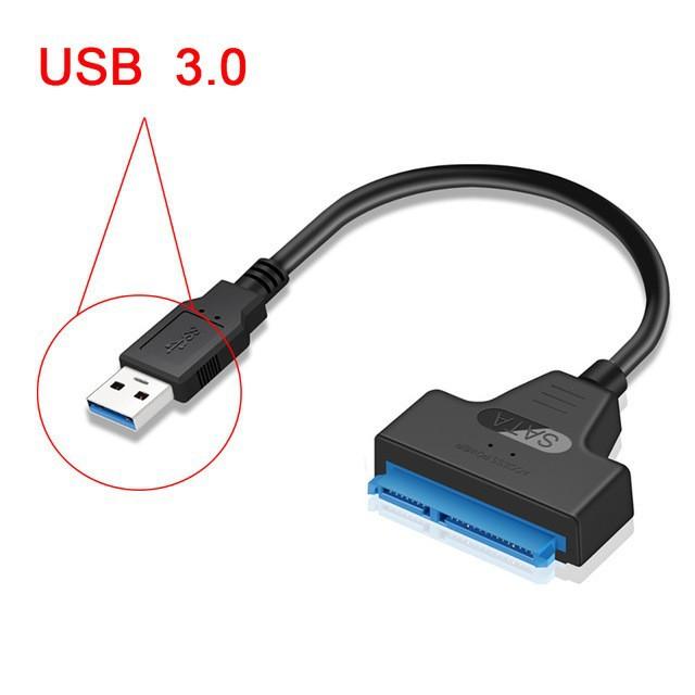 Câble USB SATA 3 Adaptateur Sata vers USB 3.0 Jusqu'à 6 Gbps Supporte SSD HDD Disque Dur Externe 2,5 Pouces 22 Broches Sata III A25 2.0