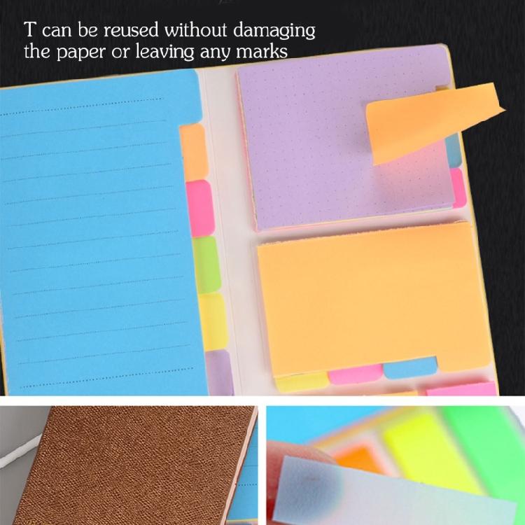 Leather Planner Multicolor Adhesive Note Set Color Coded Adhesive Label and Note Book Set Dotted Lined & Blank Pages