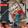 2D Flat - 2D Flat, Gothic Rose And Spider Web Halloween Garden Flag_3 (7)- Outdoor Garden Flag Double-Sided Home Decoration Courtyard Decoration Outdo