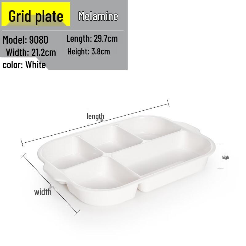 Handun White Melamine Rectangular Dinner Plate