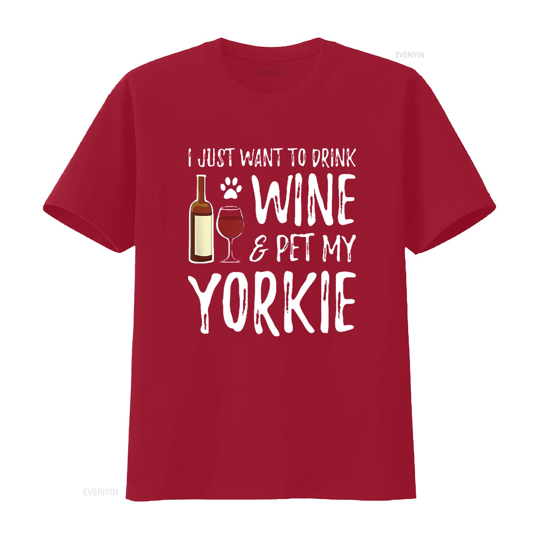 

Womens Yorkie Dog Lover Wine Funny Mom T Shirt Black X Large vintage Washed Stretched Soft homme Versatile streetwear S