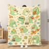 1pc Flannel Blanket Cute Dinosaur Daily Life Lightweight Soft Comfortable And Warm Shawl/Nap Blanket/Sofa Blanket Suitable for All