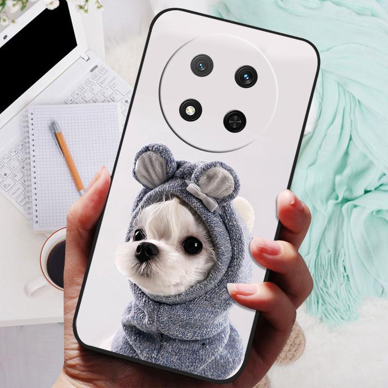 Custodia per Honor Magic7 Lite 5G Cool Black Silicone Morbido TPU Cover Posteriore Protettiva per Honor Magic 7 Lite 7Lite