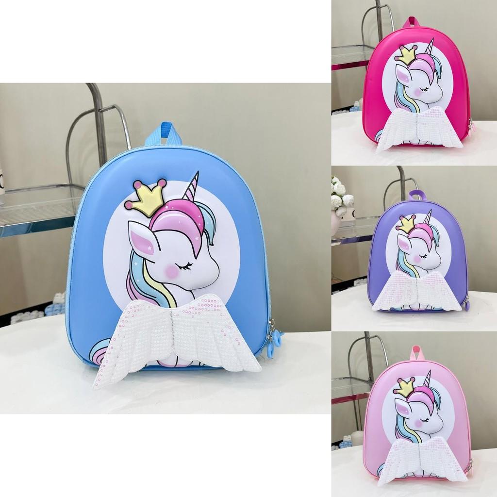 Backpack Eva Kids Material With Unicorn Cartoon Print High Capacity For Daily