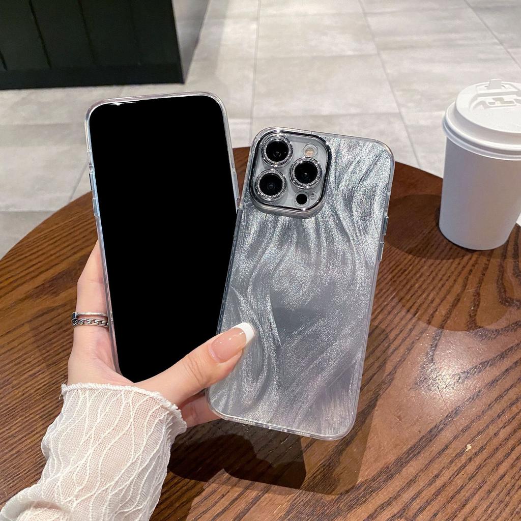 Spring and Summer Laser Feather Yarn Suitable for Iphone16 Flash Powder Lens Film Mobile Phone Case Apple 14/13pro12 Hard Shell