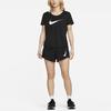 Nike Dri-FIT One Large Logo Loose Fit Round Neck Short Sleeve T-Shirt Women Tops Black DX1026-010
