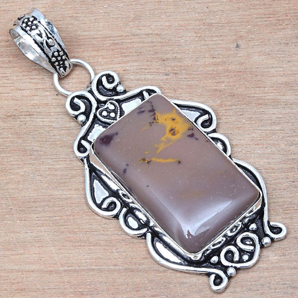 Pendant Wild Horse Jasper Gemstone Valentine'Day Gift Silver Jewelry 2.25"