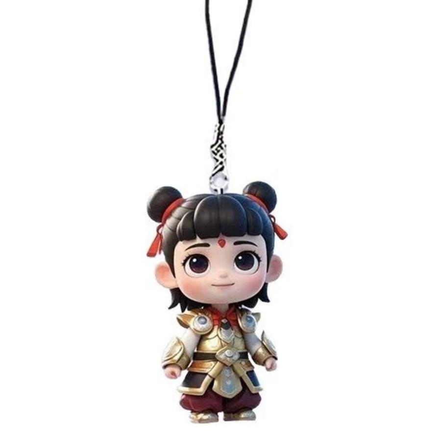 2D Nezha 2: Devil Boy Disturbs the Sea Anime Acrylic Charm - Cute Motorcycle Accessories Decor, Durable Hanging Ornament