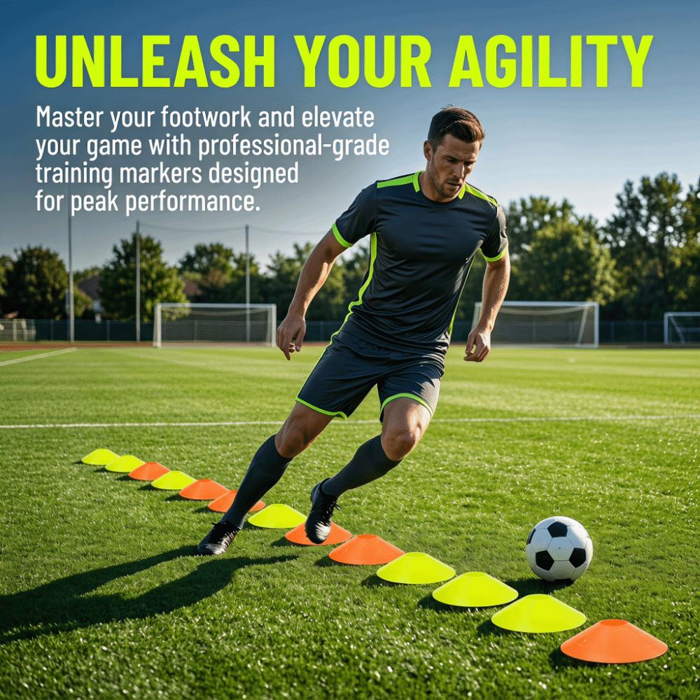 20PCS Stackable Training Cones PE Soccer Cones Multi Color Agility Discs Field Marking
