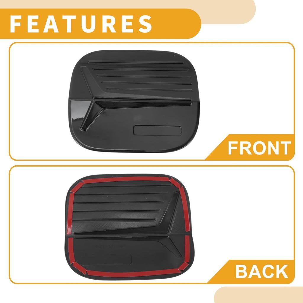Fuel Tank Door Cap for Honda Civic 2022-2025 Fuel Filler Flap Cover Adhesive Type Black ABS Fuel Filler Door Gas Cap