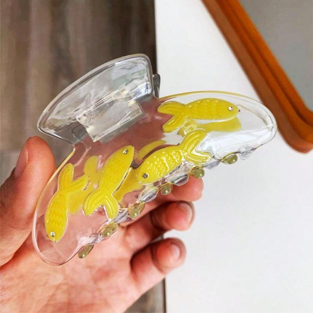 1pc Cartoon Goldfish Grab Clip Back Head Hair Bun Claws Long Hair Clip Shark Clip Hair Accessories For Female