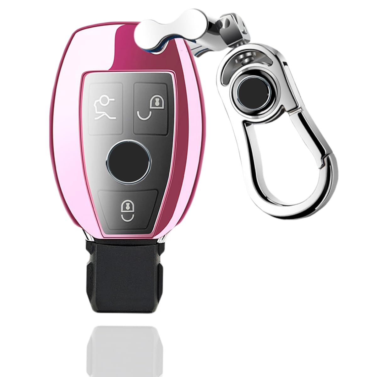 

[PELKER] Чехол для смарт-ключа Keyless Go Mercedes Benz, Чехол для ключа, Чехол для ключа, Брелок для ключей розовый