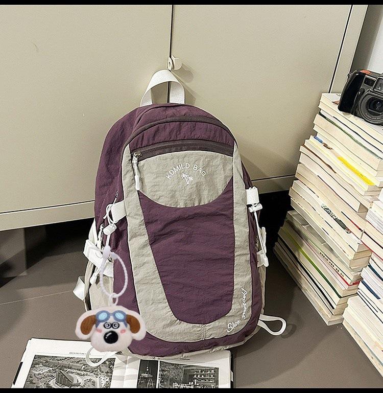 Schoolbag New Mori Ins High Value Fresh and Sweet Contrasting Color Splicing Backpack Couple Light Travel Mountaineering Backpack