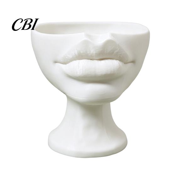 Sukkulenten Pflanztopf 3D-gedruckter lippenförmiger Blumentopf, Künstlerischer Skulpturaler Pflanzer mit matter Oberfläche, Multifunktionales Minimalistisches Schreibtischdekor für Wohn