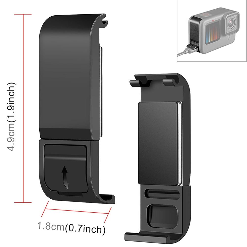 Coperchio Batteria Coperchio Porta Laterale Tappo Rimovibile Per GoPro Hero 13 12 11 10 9 Action Camera Nera Accessori