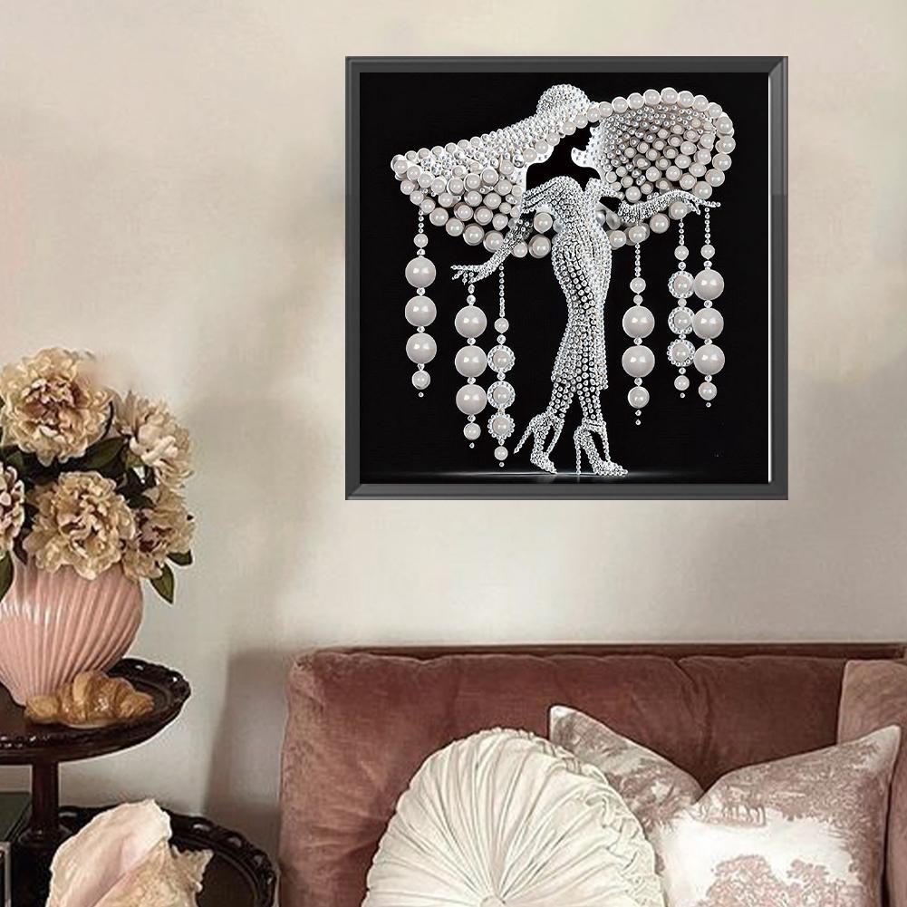 5D DIY Teilweise Speziell Geformter Bohrer Diamant Malerei Set Elegante Dame Dekoration