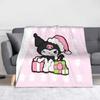Kawaii Kuromi Anime Blanket Coral Fleece Plush  Winter  Multi-function Super Soft Throw Blankets for Home Office Bedspreads