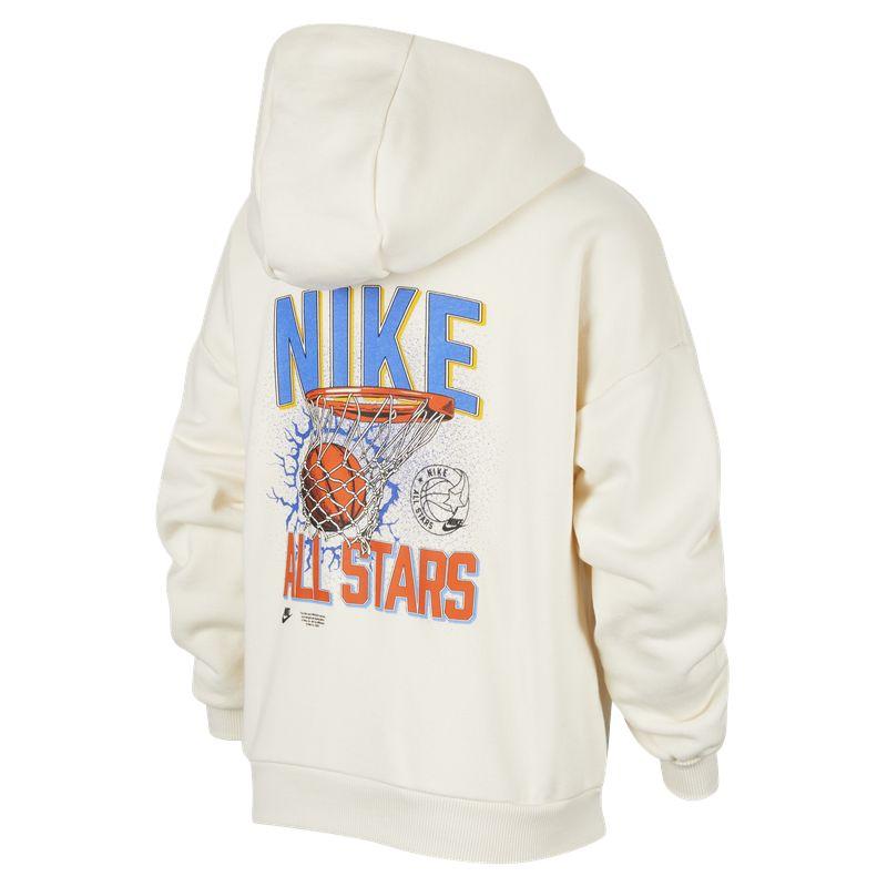 Nike Icon Fleece Pull-over à capuche ample manches longues Hauts pour enfants Ivoire clair HV1747-110