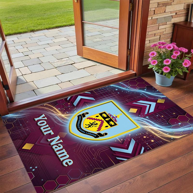 Crystal Velvet Rug Custom Name Text, Soft Non Slip Floor Mat Home DecorBurnley Football