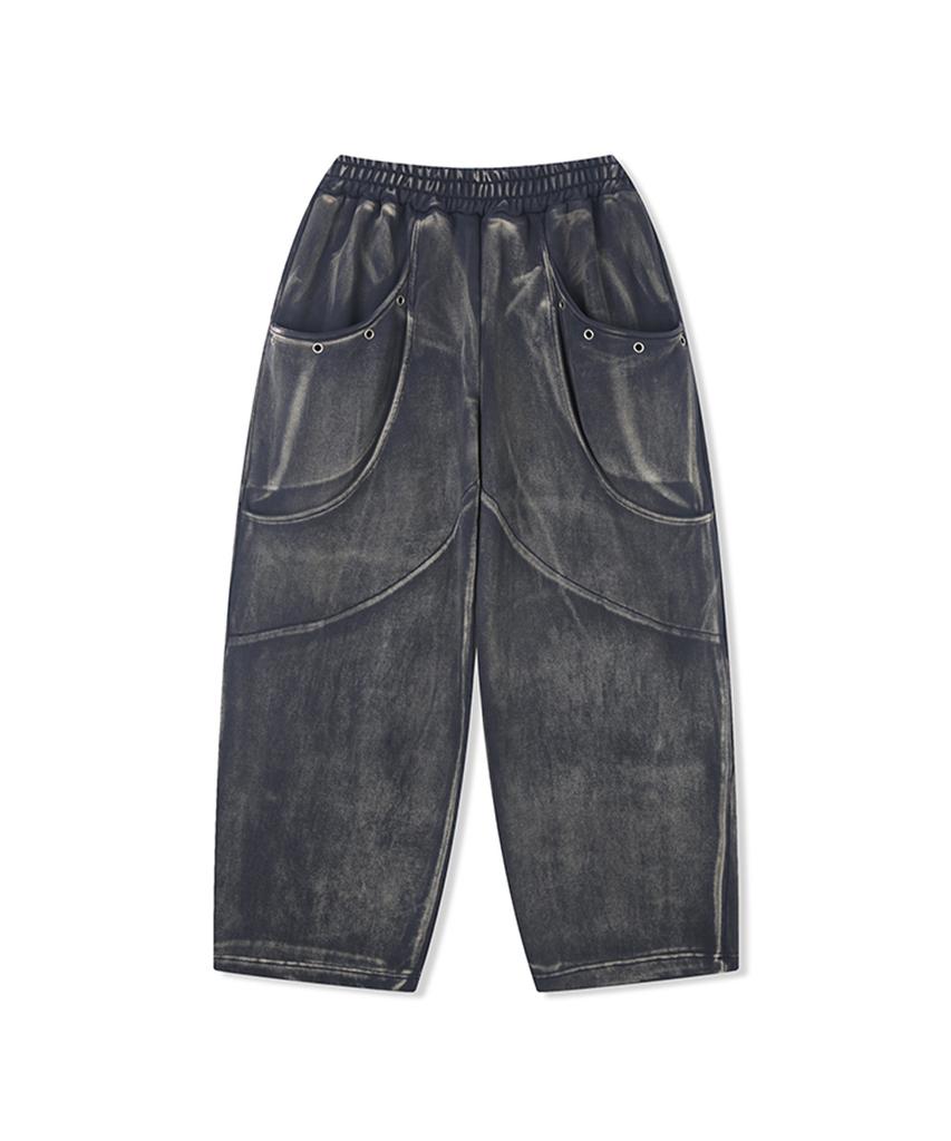 Eonyujeulaeb Double Curve Heavy Pants [Navy]