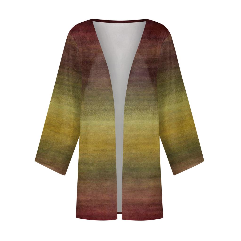 Kvinnors fritidsmodetryckt lättviktsjacka i mellanlång kofta