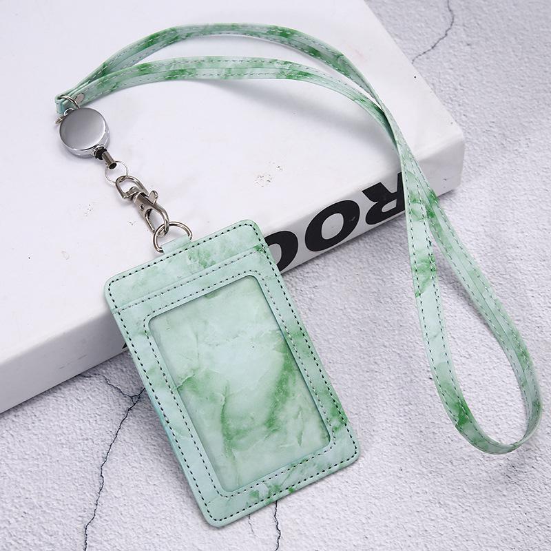 Jinbei Leather ID Card Badge Holder with Lanyard