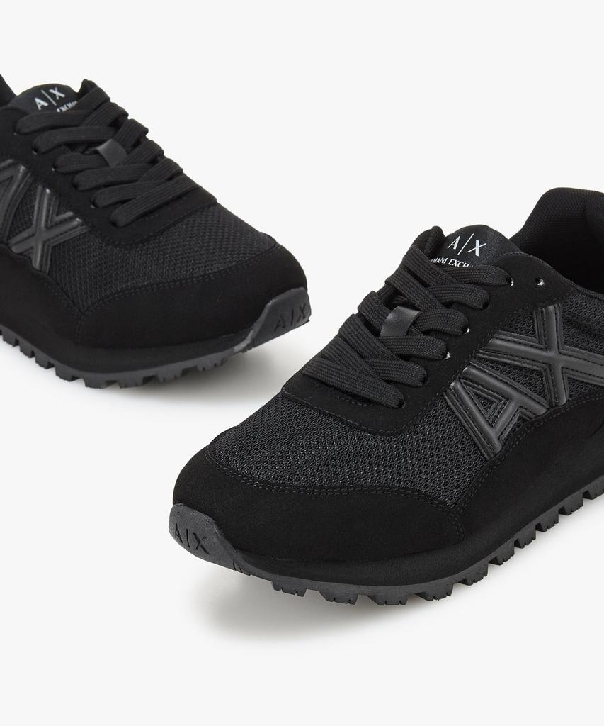 Armani Exchange Women'S Embossed Logo Mesh Sneakers _Black_A425375506
