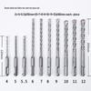 10-Piece Electric Hammer Drill Bit Set, Square & Round Shank (Sizes 4-14)