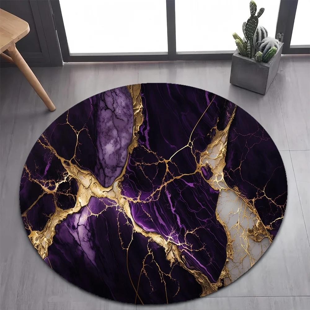 2026 Luxurious Marble Floor Mat Black and Gold Carpet for Bedroom Living Room Stylish Rug for Pet-Friendly Nature-Inspired Decor