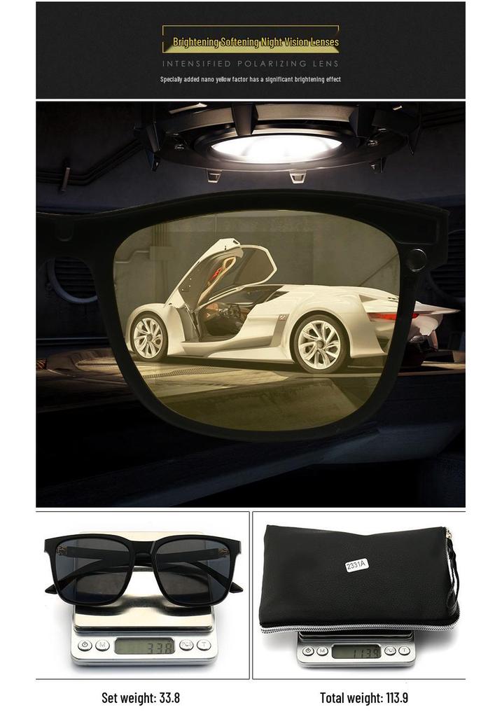 Magnetic Clip-on Polarized Night Vision Driving Sunglasses for Myopia