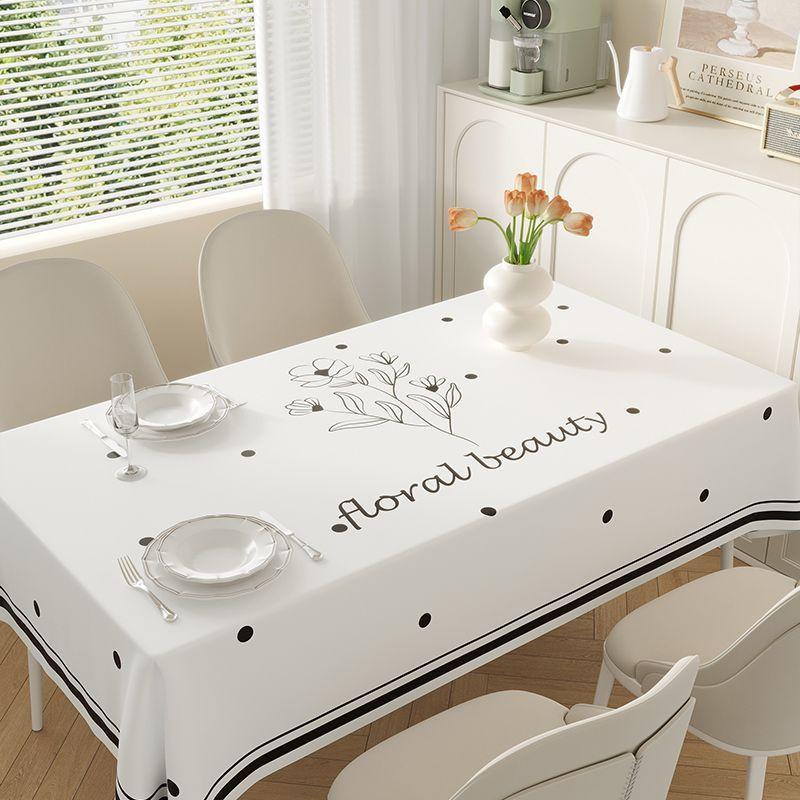 French Thickened Tablecloth Waterproof Skin Friendly Printed Desk Cover Modern Minimalist Waterproof and Oil Resistant Table Mat