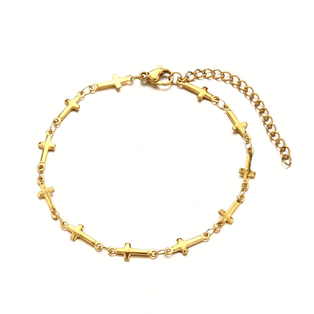 Изысканный универсальный браслет из нержавеющей стали с крестом