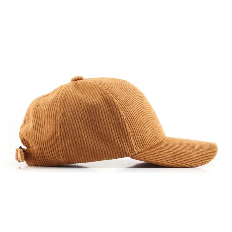 Spring Autumn Corduroy Baseball Caps 100% Cotton Solid Vintage Unisex Baseball Hat For Women Men Adjustable Outdoor Hip Hop Hats