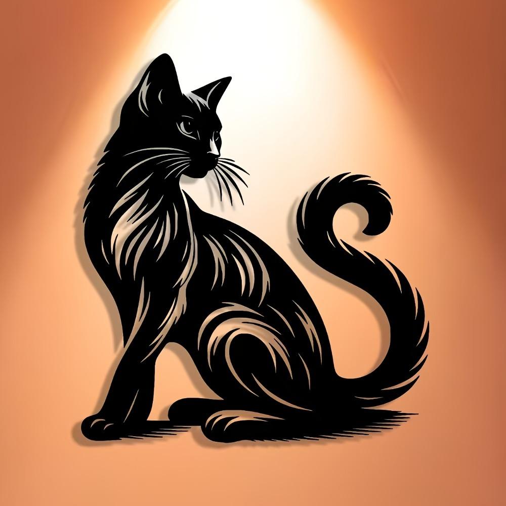 1 Stück Süße Katze Metall Wandkunst Dekoration für Weihnachten Büro Wohnzimmer Schlafzimmer Terrasse Küche Innenhof Café Bar