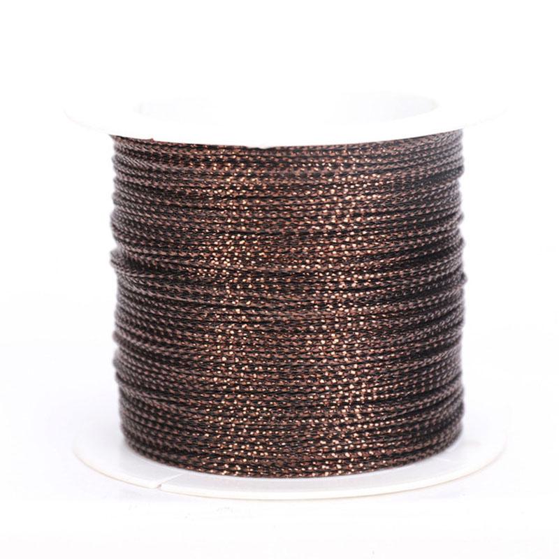 20m/roll 1mm Gold Silver Red Cords Metallic Rope Thread String Strap Gift Wrap Ribbon Cord Bracelet No-slip Hang Tag