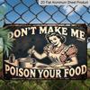 2D Flat 1pc Vintage Metal Decorative Sign & Plaque - "Don't Make Me Poison Your Food" Aluminum Wall Decor - 7.87x11.8 Inches - Perfect for Homes