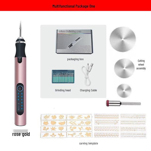 Rose Gold Mini Handheld Electric Engraving, Cutting, and Drilling Machine for Jade and Woodworking