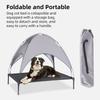 Aoresac Foldable Elevated Dog Bed with Sun Protection Canopy Indoor Outdoor Raised Pet Beds for Small Medium Large