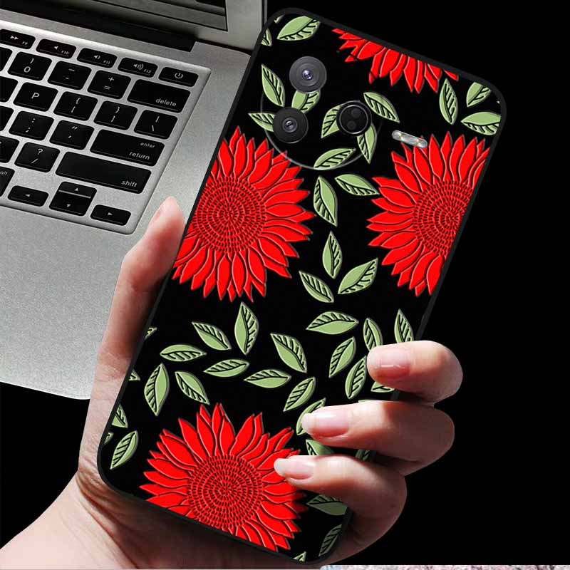 For Xiaomi Poco F7 Pro/ Poco F7 Ultra 3D Relief Embossed Retro Silicone Back Cover Case for Poco F7 Pro 5G Emboss Funda F7 Ultra