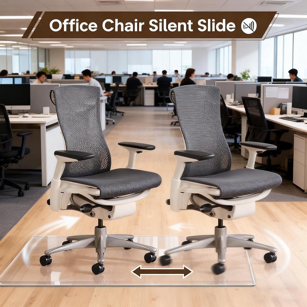 Transparent Chair Mat for Carpets 22 24 26 28 30 32 36 48 Clear PVC Floor Protector Mats, Non-Slip & Odorless Heavy Duty Office Chair Mat for Easy